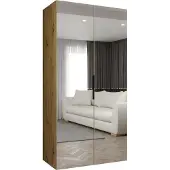 MEBLE KRYSPOL , Kleiderschrank, Schrank 100 cmx202x52, Artisan Eiche, Schwarz