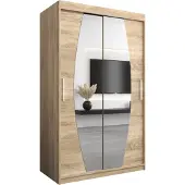 MEBLE KRYSPOL Kleiderschrank, Schiebetürenschrank Schlafzimmer, Schrank mit Spiegel ELYPSE 120 cm