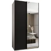 MEBLE KRYSPOL LUX 3 Schrank - 245,5x140x64cm - Weiß, Schwarz, Schwarz