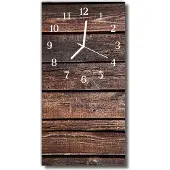 Tulup Glasuhr Wanduhr Küchenuhr Echt-Glas 30x60 Holz Braun