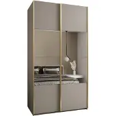 MEBLE KRYSPOL LUX 4 Schrank - 245,5x130x64cm - Kaschmir, Kaschmir, Gold