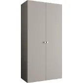MEBLE KRYSPOL Schrank 100x202x52 cm mit Kleiderstange, 2xTür, PARMA, Kaschmir, Griff Silber