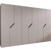MEBLE KRYSPOL Schrank 300x202x52 cm mit Kleiderstange, 6xTür, ANDREW, Kaschmir, Griff Schwarz