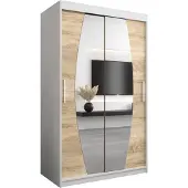 MEBLE KRYSPOL Kleiderschrank, Schiebetürenschrank Schlafzimmer, Schrank mit Spiegel ELYPSE 120 cm