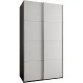 MEBLE KRYSPOL LUX 1 Kleiderschrank - 245,5x140x64cm - Schwarz, Weiß, Silber