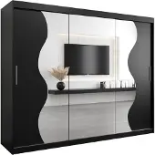 MEBLE KRYSPOL Kleiderschrank, Schiebetürenschrank Schlafzimmer, Schrank mit Spiegel MADRYT 250 cm