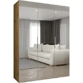 MEBLE KRYSPOL , Kleiderschrank, Schrank 150 cmx202x52, Artisan Eiche, Kaschmir