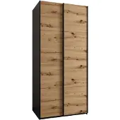 MEBLE KRYSPOL LUX 1 Kleiderschrank - 245,5x120x64cm - Schwarz, Artisan, Schwarz