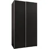 MEBLE KRYSPOL LUX 1 Kleiderschrank - 245,5x130x64cm - Schwarz, Schwarz, Silber