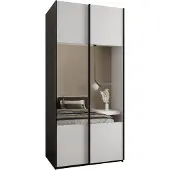 MEBLE KRYSPOL LUX 4 Schrank - 245,5x100x64cm - Schwarz, Weiß, Schwarz
