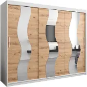 MEBLE KRYSPOL Kleiderschrank, Schiebetürenschrank Schlafzimmer, Schrank mit Spiegel SEWILLA 250 cm