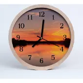 Tulup Holzuhr 30fi cm wanduhr - Sunset Natur