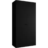 MEBLE KRYSPOL Schrank 100x202x52 cm mit Kleiderstange, 2xTür, PARMA, Schwarz, Griff Schwarz
