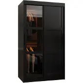 MEBLE KRYSPOL DOME 3 Zweitüriger Schrank, 200x100x62cm - Schwarz, Schwarz, Schwarz
