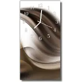Tulup Glasuhr Wanduhr Küchenuhr Echt-Glas 30x60 Muster Beige
