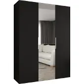 MEBLE KRYSPOL , Kleiderschrank, Schrank 150 cmx202x52, Schwarz, Kaschmir