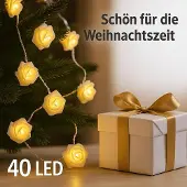 My-goodbuy24 LED Lichterkette Rosen Weiß Tischdeko Romantisch Deko Batteriebetrieben Warmweiß