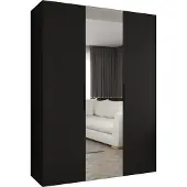 MEBLE KRYSPOL , Kleiderschrank, Schrank 150 cmx202x52, Schwarz, Schwarz