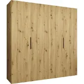 MEBLE KRYSPOL , Kleiderschrank, Schrank 200 cmx202x52, Artisan Eiche, Schwarz