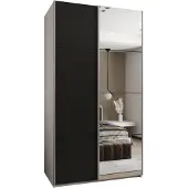 MEBLE KRYSPOL LUX 3 Schrank - 245,5x130x64cm - Weiß, Schwarz, Silber