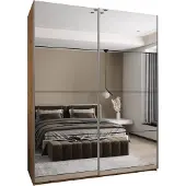 MEBLE KRYSPOL LUX 2 Schrank - 245,5x200x64cm - Artisan, Schwarz, Silber