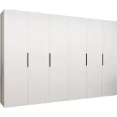 MEBLE KRYSPOL , Kleiderschrank, Schrank 300 cmx202x52, Weiß, Schwarz