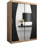 MEBLE KRYSPOL Kleiderschrank, Schiebetürenschrank Schlafzimmer, Schrank mit Spiegel ELYPSE 150 cm
