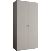 MEBLE KRYSPOL Schrank 100x202x52 cm mit Kleiderstange, 2xTür, PARMA, Kaschmir, Griff Gold