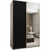 MEBLE KRYSPOL LUX 3 Schrank - 245,5x160x64cm - Weiß, Schwarz, Gold