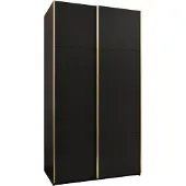 MEBLE KRYSPOL LUX 1 Kleiderschrank - 245,5x130x64cm - Schwarz, Schwarz, Gold