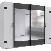 Wimex Dreh-/Schwebetürenschrank Stockholm Kleiderschrank 270x65x210cm weiß graphit