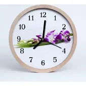 Tulup Holzuhr 30fi cm wanduhr - Blumen Blumen