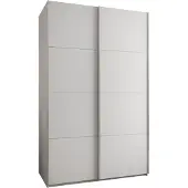 MEBLE KRYSPOL LUX 1 Kleiderschrank - 245,5x150x64cm - Weiß, Weiß, Silber