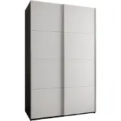 MEBLE KRYSPOL LUX 1 Kleiderschrank - 245,5x160x64cm - Schwarz, Weiß, Silber