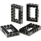 LEGO 4x Technic Bau Stein Rahmen 4x6 schwarz Lochbalken Punkt 4144025 32531