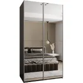 MEBLE KRYSPOL LUX 2 Schrank - 245,5x140x64cm - Schwarz, Artisan, Silber