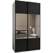 MEBLE KRYSPOL LUX 4 Schrank - 245,5x140x64cm - Weiß, Schwarz, Schwarz