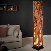 Cagü : Design Stehlampe PALU aus Longan-Holz handgefertigt mit LED Beleuchtung 173cm Höhe