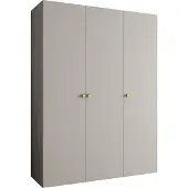MEBLE KRYSPOL Schrank 150x202x52 cm mit Kleiderstange, 3xTür, PARMA, Kaschmir, Griff Gold
