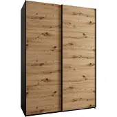 MEBLE KRYSPOL LUX 1 Kleiderschrank - 245,5x170x64cm - Schwarz, Artisan, Schwarz
