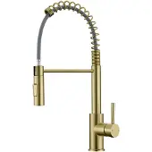 CECIPA MAX Küchenarmatur mit Ausziehbrause ,Gold federbelastete Küchenarmaturen ,Küchenmischbatterie ,2 Strahlarten ,Edelstahl