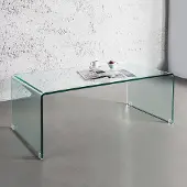Cagü : Design Glascouchtisch Couchtisch [MAYFAIR] Glas transparent 110cm x 55cm Rechteckig