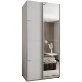 MEBLE KRYSPOL LUX 3 Schrank - 245,5x120x64cm - Weiß, Weiß, Silber