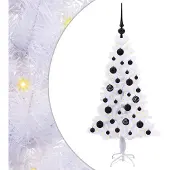 Syfax Künstlicher Weihnachtsbaum Weiß 120 cm PVC und Stahl