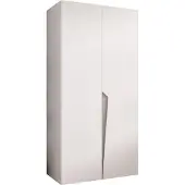 MEBLE KRYSPOL Schrank 100x202x52 cm mit Kleiderstange, 2xTür, PIANO, Weiß, Griff Kaschmir