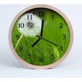Tulup Holzuhr 30fi cm wanduhr - Löwenzahn-Blumen