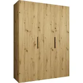 MEBLE KRYSPOL , Kleiderschrank, Schrank 150 cmx202x52, Artisan Eiche, Schwarz