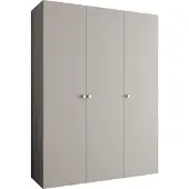 MEBLE KRYSPOL Schrank 150x202x52 cm mit Kleiderstange, 3xTür, PARMA, Kaschmir, Griff Silber