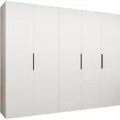 MEBLE KRYSPOL , Kleiderschrank, Schrank 250 cmx202x52, Weiß, Schwarz