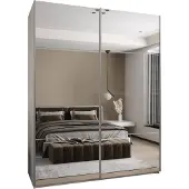 MEBLE KRYSPOL LUX 2 Schrank - 245,5x200x64cm - Weiß, Weiß, Silber